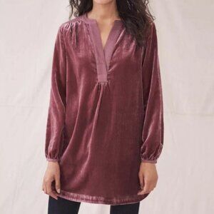 WHITE STUFF England NWT velvet TUNIC SIZE 38 EU or ~ Med DUSK PINK BOHO COMFORT